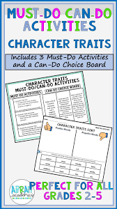 Character Traits Must Do Activities Can Do Choice Boards For Reading Centers In 2020 Reading Centers Reading Center Activity Reading Resources