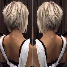 Washing a few times a week with a purple shampoo. Short Blonde Hair Short Layered Haircuts 2018 2019 Short Hair Back Short Hair Back View Hair Styles