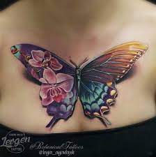 Butterfly And Orchid Tattoo Feminine Tattoos Tattoos Body Art Tattoos