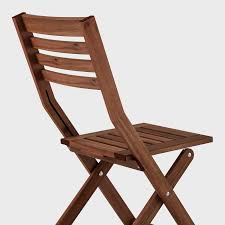 Ikea gunde folding chair black/white camping caravan garden home office. Applaro Chair Outdoor Foldable Brown Stained Ikea