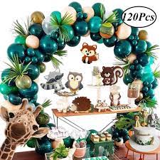 Hunrung laundry hamper,large canvas fabric lightweight ruihome jungle animals theme kids game play mat educational fun nursery rug classroom lovely balloon baby elephant family watercolor art print set of 3 (8x10), cute animals love. 120pcs Jungle Safari Theme Party Decoration Balloon Garland Arch Kit Green Leaves Christmas Birthday Wedding Party Decor Buy At A Low Prices On Joom E Commerce Platform