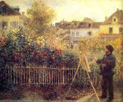 claude monet La pintura en su jardín a Arenteuil de Pierre-Auguste Renoir  (1841-1919, France)