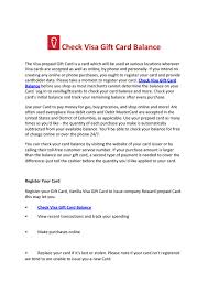 If the total due on a purchase is greater than the card's balance, the store clerk must enter the exact balance on the card. Check Visa Gift Card Balance By Vanilla Giftcards Issuu