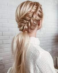 42 Gorgeous Wedding Hairstyles Elegant Pony Tail Half Up Half Down Wedding Hairstyles With Braids Hair Styles Straight Hairstyles Low Ponytail Hairstyles