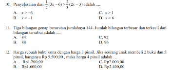 Rangkuman soal latihan dan kunci jawaban hanya sebagai pedoman bagi siswa untuk mempersiapkan diri dalam menghadapi berbagai ulangan harian pada soal latihan matematika kali ini siswa diajak untuk mengerjakan soal pilihan ganda sebanyak 15 soal lengkap disertai dengan kunci jawaban. Latihan Persamaan Dan Pertidaksamaan Linear Satu Variabel Matematika