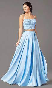 Long Two Piece Prom Dress By Promgirl Prom Dresses Piece Prom Dress Floral Prom Dresses
