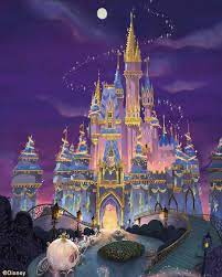 Disney at night disney night world of disney disney paris disny cartoon disney france castle in paris paris disney caslte disney princess fairy tale castle. Imagineering Shares Mary Blair Style Rendering Of Cinderella Castle Decor For Disney World 50th Anniversary