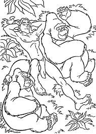 Tarzan And The Gorilla Sleep Coloring Pages For Kids Printable Free Disney Coloring Sheets Disney Coloring Pages Dinosaur Coloring Pages