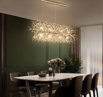 Rectangle Round Snowflake Chandelier Lamp Clear Dandelion Crystal  Chandelier Led Pendant Light