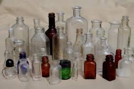 Old medicine bottle collection of five different sized clear glass medicine bottles. Weird Stuff And Steampunk Apothecary And Medicine Etc