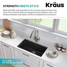 Check spelling or type a new query. Kraus Quarza Undermount Kitchen Sink Single Bowl 30 5 In Black Onyx Kgu 413b Rona