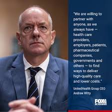 UnitedHealth Group CEO Andrew Witty mourned the loss of Brian Thompson in  an op-ed and called for health care reform in the wake of "this  unconscionable act and the vitriol" employees are