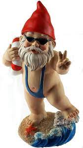 Miniature Funny Gnome Garden Ornament Mankini Lifeguard Ring 10 Cm Ty9432 Funny Gnomes Gnome Garden Gnomes