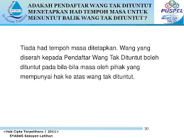 Cara semak wang tidak dituntut secara online dengan jabantan akauntan negara , manual pengguna egumis laman. Proses Penyerahan Dan Tuntutan Kembali Wang Tak Dituntut Wtd Ppt Download