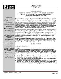 associate creative director resume