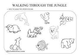 Walking Through The Jungle An Activity To Go With The Walking Through The Jungle Book Song By D Jungle Activities Jungle Animals Preschool Animal Worksheets