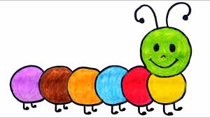 First, draw outlines of the eyes in the form of circles. How To Draw And Color Caterpillar For Kids Caterpillar Coloring Pages With Water Colors Youtube