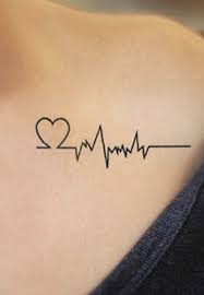 Thump Unique Heartbeat Heart Rhythm Temporary Tattoo Shoulder Tattoo Heartbeat Tattoo Unique Tattoos