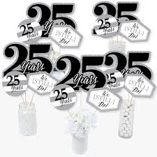 Sep 08, 2016 · for a large party, you can hire a string quartet or a pianist to set an elegant mood or a dj to get guests dancing. We Still Do 25th Wedding Anniversary Anniversary Party Centerpiece Sticks Table Toppers Set Of 15 Walmart Com Walmart Com