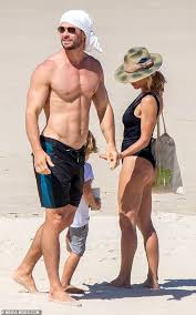 Ragnarok in a cute video posted to his instagram. Chris Hemsworth And Elsa Pataky Show Off Their Incredible Bodies At The Beach With Their Kids Daily Mail Online