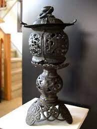 Antique Japanese Cast Iron Asian Lantern Candle Holder Estate Magnificent Japanese Stone Lanterns Japanese Lanterns Iron Lanterns