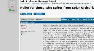 Relief For Those Who Suffer From Solar Urticaria Sun Allergy Skin Problems Message Board Sun Allergy Urticaria Hives Relief