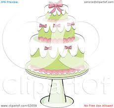 Royalty Free Rf Clipart Illustration Of A Fancy Three Tiered Green And Pink Wedding Cake By Pams Clipart Pink Wedding Cake Clip Art Pink Wedding