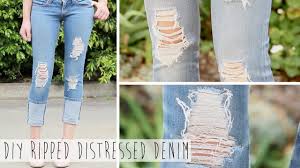 Ripped jeans is an on and off trend. Salvage Your Jeans Diy Ripped Distressed Denim Youtube