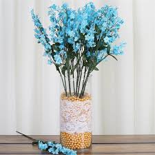 | / find artificial flowers for your diy christmas floral designs, like this beautiful red velvet poinsettia stem. Turquoise Silk Baby Breath Stems Fake Flowers Diy Wedding Centerpieces