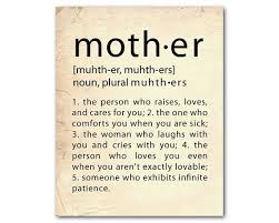 Mother S Day Wall Art Mother Definition Word Art Print Etsy Word Definitions Mothers Love Wall Art
