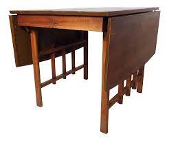 This piece shows some imperfections on the clear coat of its top and also it has some chips on the sides. Mid Century Modern Drop Leaf Table Chairish