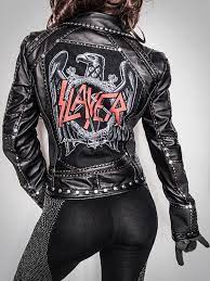 Slayer Leather Biker Jacket Indie Outfits Metal Clothing Heavy Metal Girl