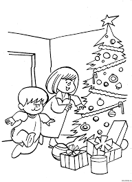 These kids on christmas morning are just a few of the many coloring sheets and pictures in this section. Coloring Page Christmas Gift At The Morning Coloring Me