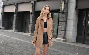 Amazon Com Women Faux Suede Jacket Button Up Shirt Coat Long Sleeve Oversize Jacket Clothing Shoes Jewelry