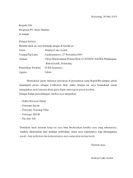 Persyaratan, lowongan yg dibuka, , dsb. Surat Lamaran Mandiri