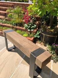 Oak Sleeper Garden Bench In 2020 Sleepers In Garden Back Garden Design Garden Bench