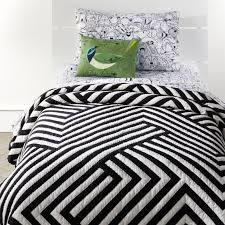Black And White Squares Comforter Black White Geometric Quilt Crate And Barrel Black And White Quilts Boys Bedding Geometric Quilt