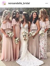 Joanna August Boho Inspired Bridesmaid Dresses Stunning Unique Designs Bridesmaid Dresses Boho Pink Bridesmaid Dresses Pink Chiffon Bridesmaid Dress