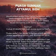 Meski puasa ayyamul bidh bersifat sunnah, namun pahalanya tidak kalah besar. Menebar Kajian Sunnah On Twitter Reminder Puasa Sunnah Ayyamul Bidh Puasa Ayyamul Bidh Pada Bulan Sya Ban 1442 H 13 14 Dan 15 Sya Ban 1442 H Bertepatan Dengan Hari 1 Sabtu 27 Maret