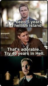 Arrow Vs Supernatural Supernatural Funny Supernatural Quotes Supernatural Bloopers