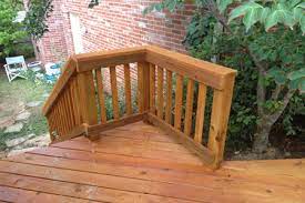 Railing posts are usually made from 4 x 4s, although you can use 6 x 6s if you prefer a heftier appearance. Custom Deckworks