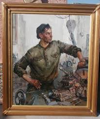 Factory Worker Ivan Kirichev Painting Factory Worker Art