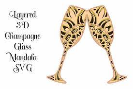 Download Champagne Toast Layered Mandala 3d Design Svg Wedding 983201 Paper Cutting Design Bundles