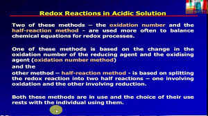 Balance Oxidation Reduction Reactions By The Half Reaction Method Acidic Solution Chemical Equation Redox Reactions Oxidation