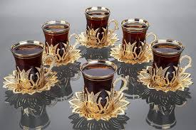 Amazonsmile Luxury Turkish Tea Set With Saucers For 6 People New Gold And Silver Tulip Flowered Design 12 Turkish Tea Cups Wedding Tea Cups Tea Cup Design