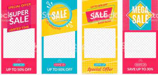Instagram Stories Sale Banner Design Templates Discount Frames For Banner Template Design Banner Design Sale Banner