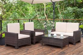 Free 2 Day Shipping Buy Walnew 4 Pieces Outdoor Patio Furniture Sets Rattan Chair Outdoor Patio Furniture Sets Backyard Furniture Traditional Patio Furniture