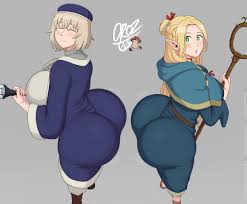 dungeon meshi, falin touden, marcille donato, oroz-kun, 2girls - R34 Vault