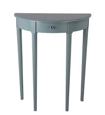 These tables have the ability to squeeze into just about any kind of smaller living room, the entryway to the home or hallway to add more surface area. Benjara 1 Drawer Half Moon Console Table With Round Legs Small Sage Blue Bm217918 Benzara Com