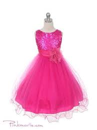 Fushia Elegant Stunning Sequined Bodice Girl Dress Pink Flower Girl Dresses Flower Girl Dresses Hot Pink Flower Girl Dresses